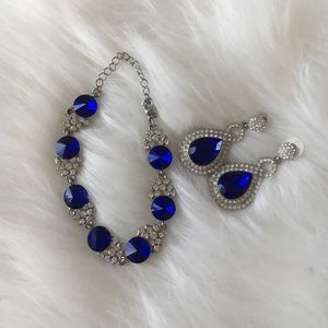 Beautiful Royal Blue & Silver Jewelry Set